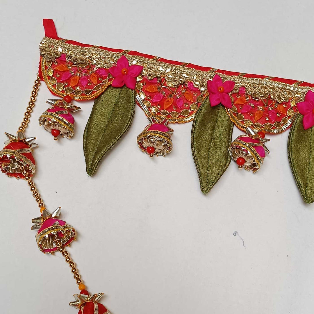 Handmade Divine Gota Patti And Ashoka Leaf Toran