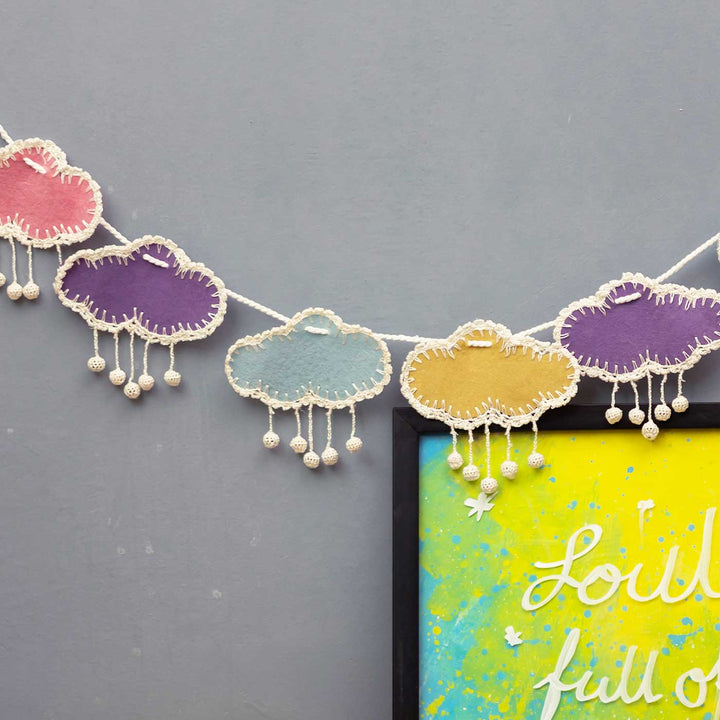 Handmade Crochet Cloud Themed Felt Bunting