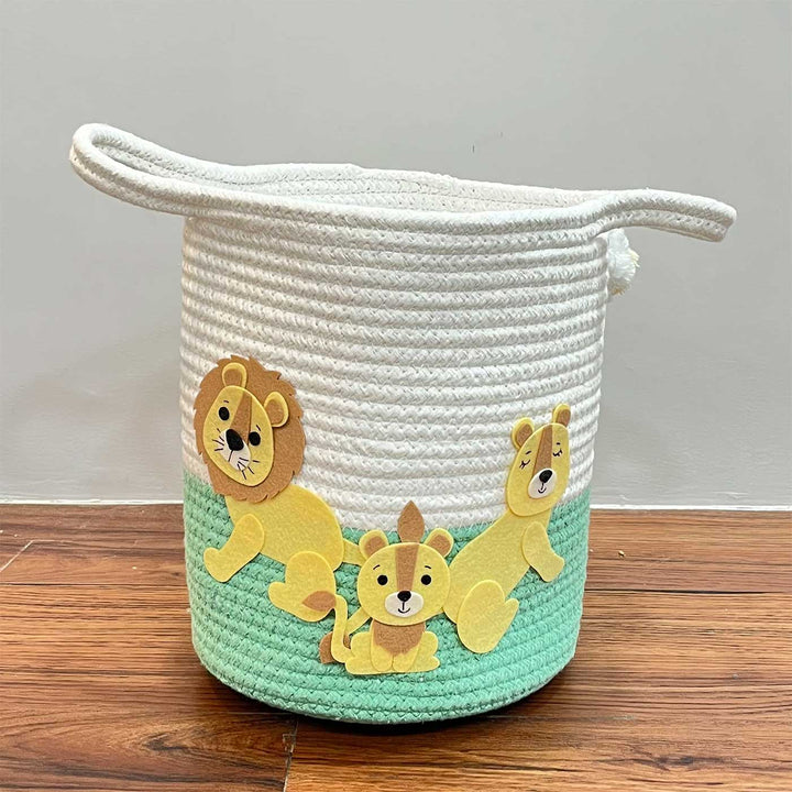 Personalized Handmade Lions Legacy Jute Basket For Kids