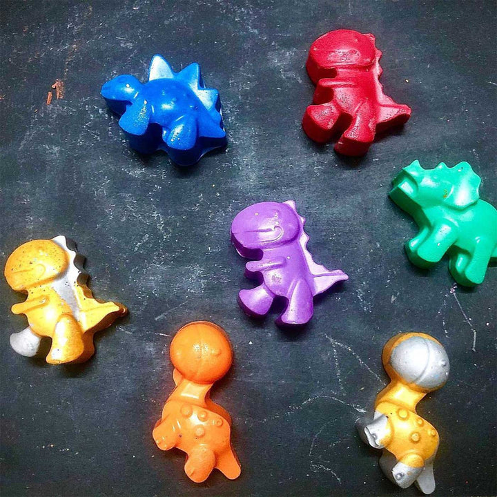 Handmade Non-Toxic Assorted Mini Dino Crayons | Set Of 8