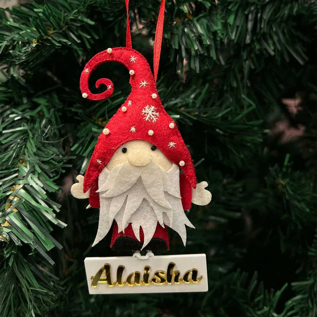 Personalized Gnome Felt Ornaments For Christmas Tree Decoration