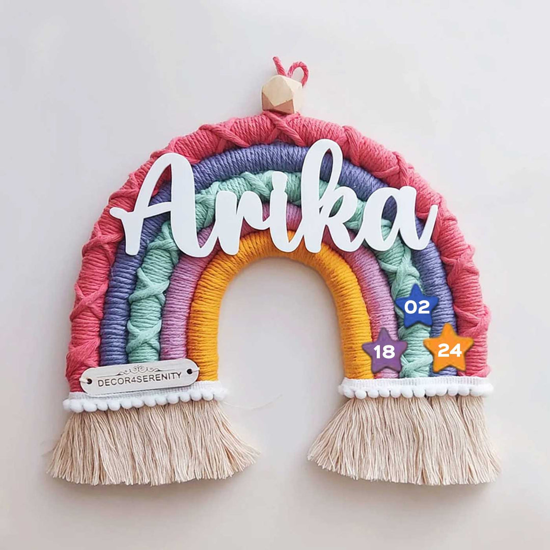 Macrame Rainbow Personalized Kids' Nameplate