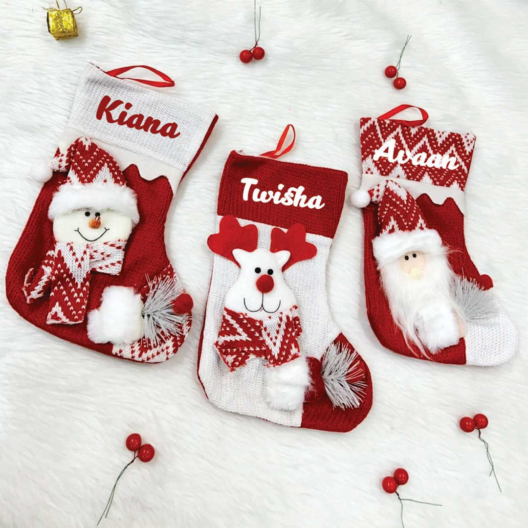 Personalized Mini Crochet Comfort Crochet Cotton Stockings For Christmas Decoration