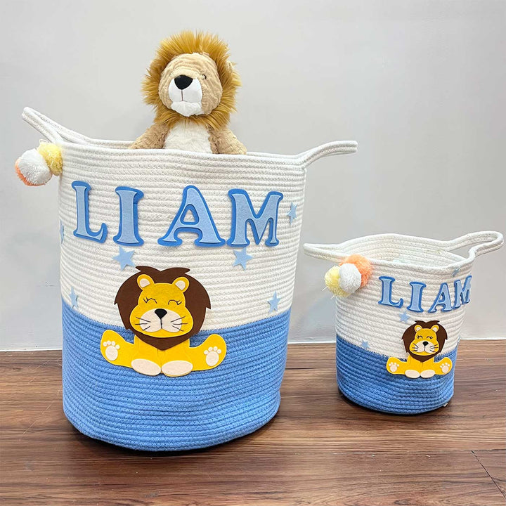 Personalized Handmade Cuddle Cub Jute Basket For Kids