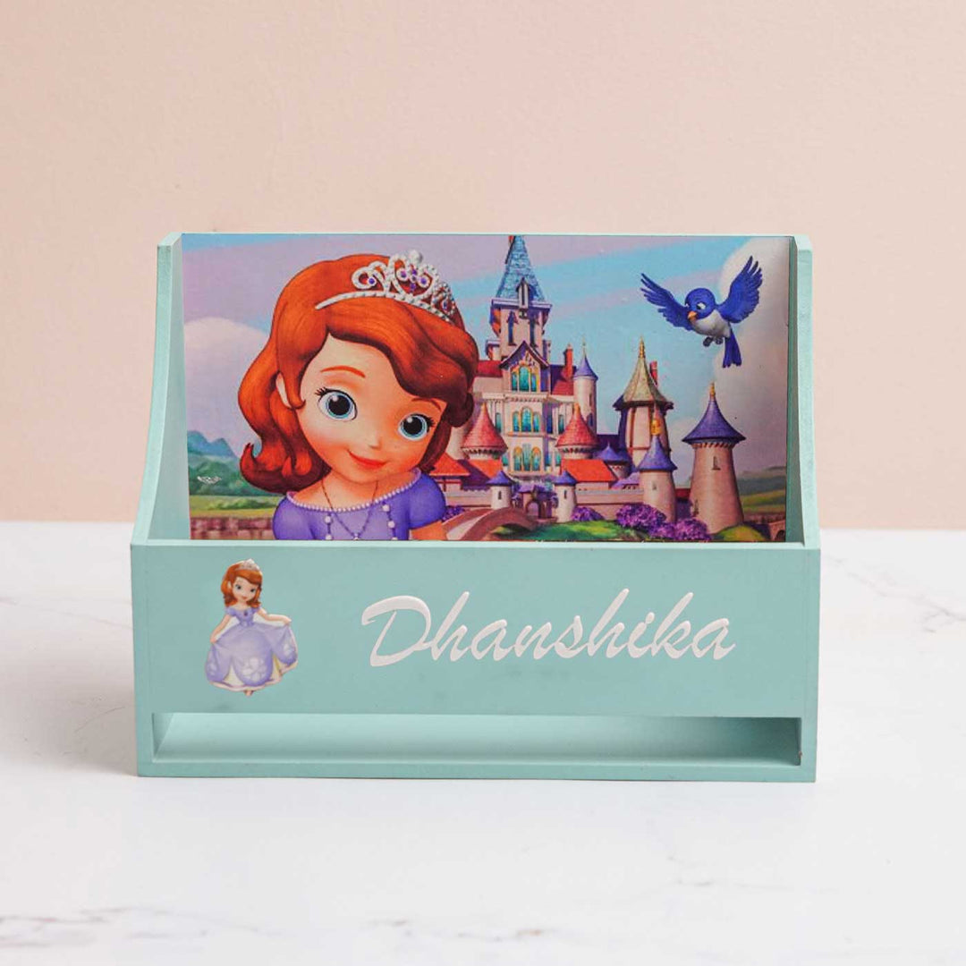 Personalized Princess Theme Mdf Wood Book Rack For Kids