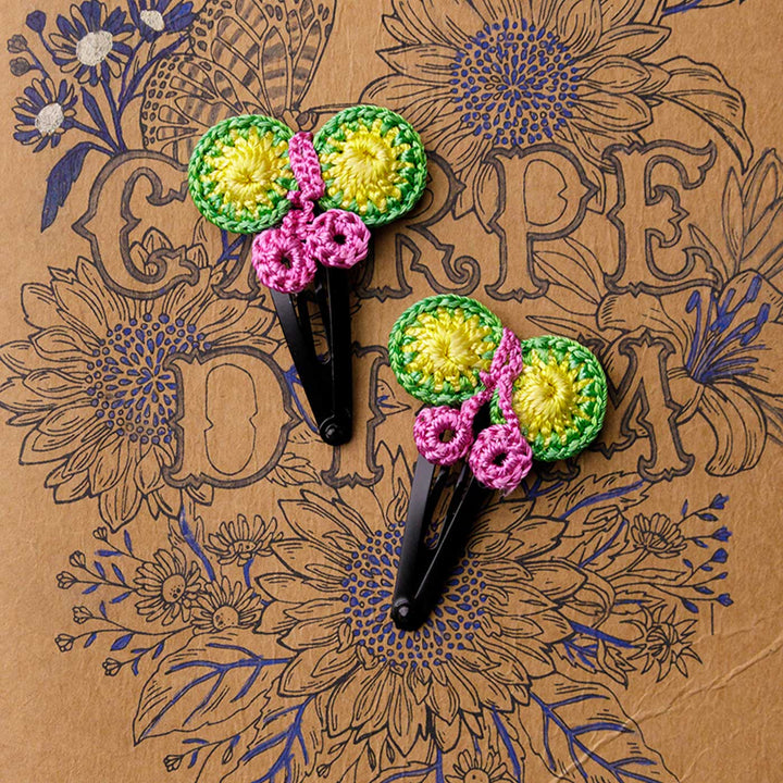 Handmade Citrus Butterfly Flower Hair Clips | Set of 2