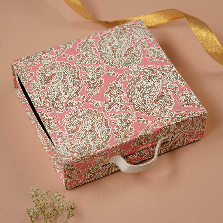 Handmade Pink Anokhi Briefcase Hamper Box | Set Of 9