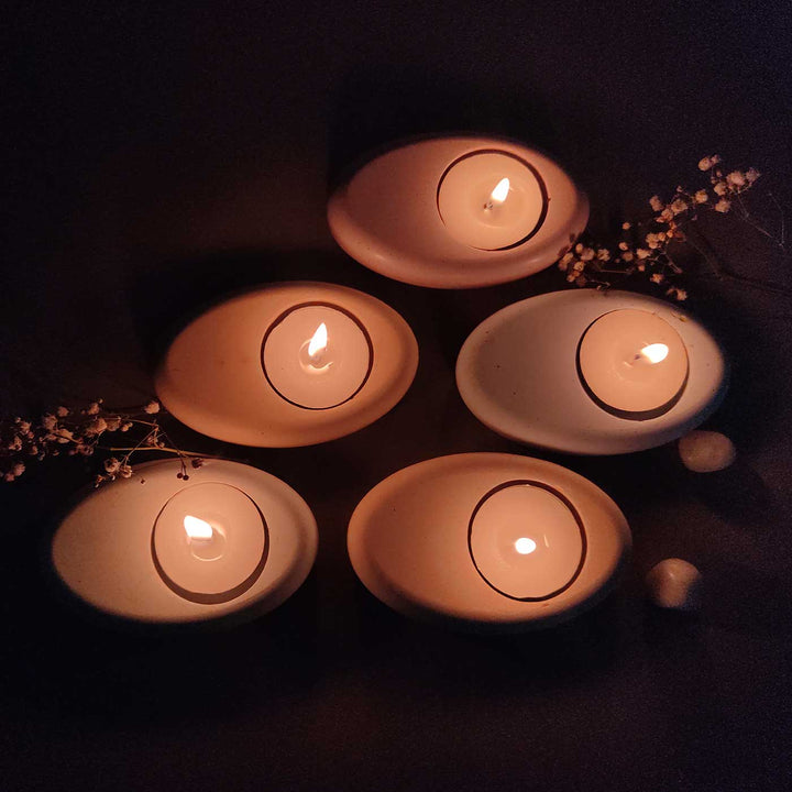 Handmade Artisan Pebble Candle Holder