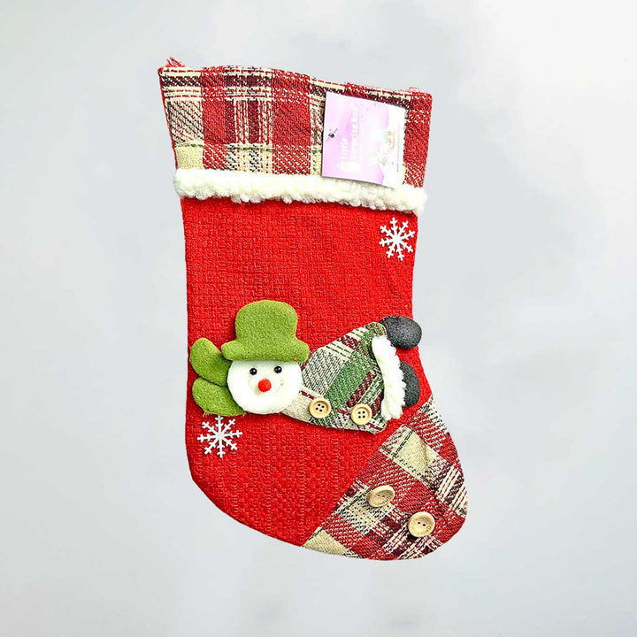 Handmade Flying Snowman Woolen Stockings For Christmas Decoration