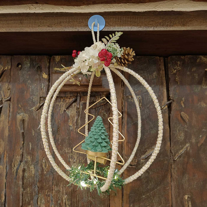 Handmade Round Macrame Hanging For Christmas Wall Decoration