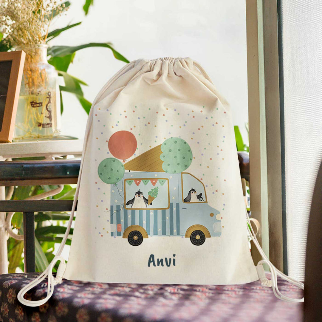 Personalized Ice Cream Fun Theme Cotton Backpack