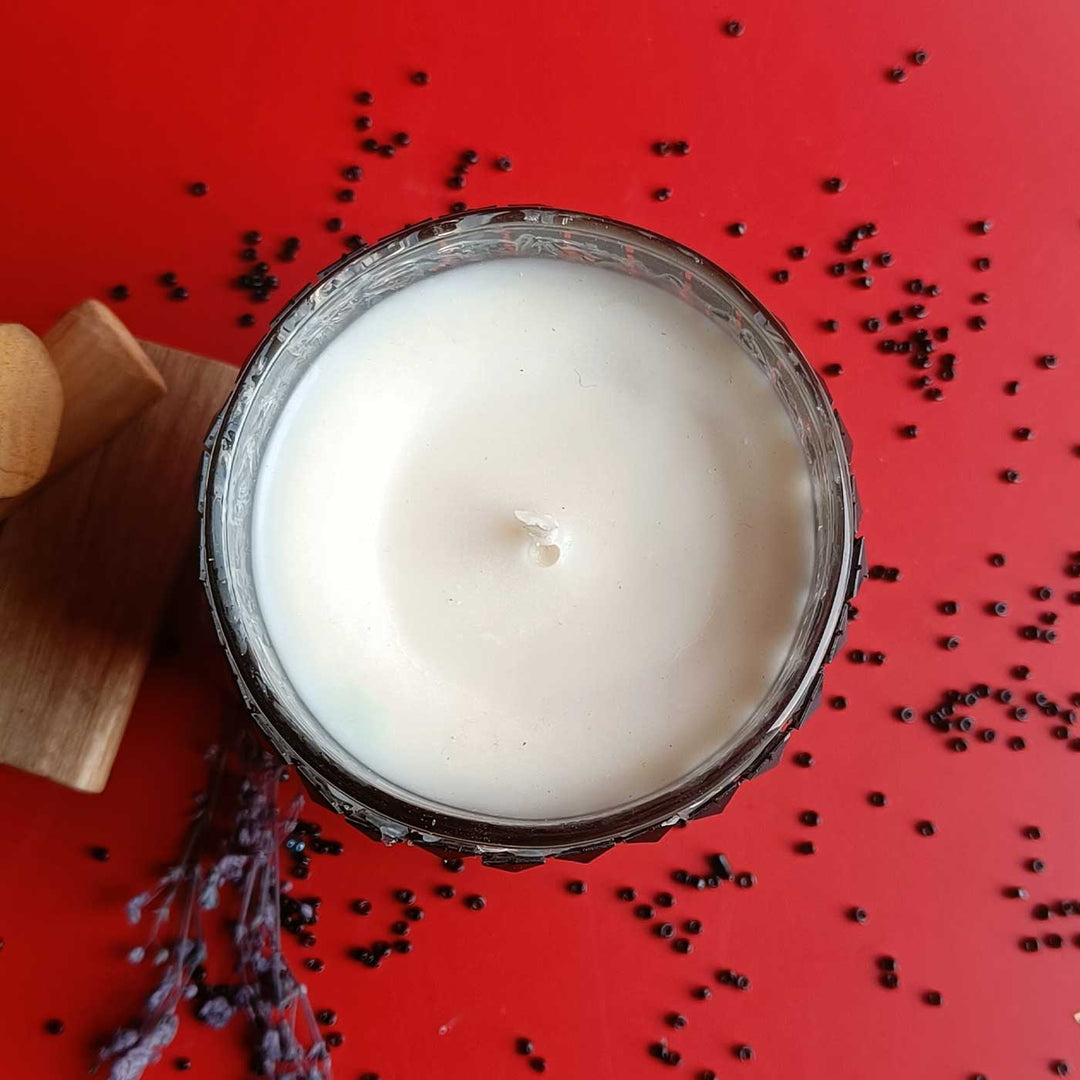 Ibaadat Black Oudh Pearls Jar Wax Candle