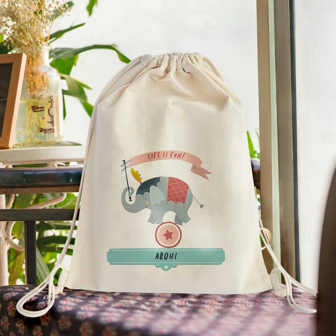 Personalized Animal Circus Theme Cotton Backpack