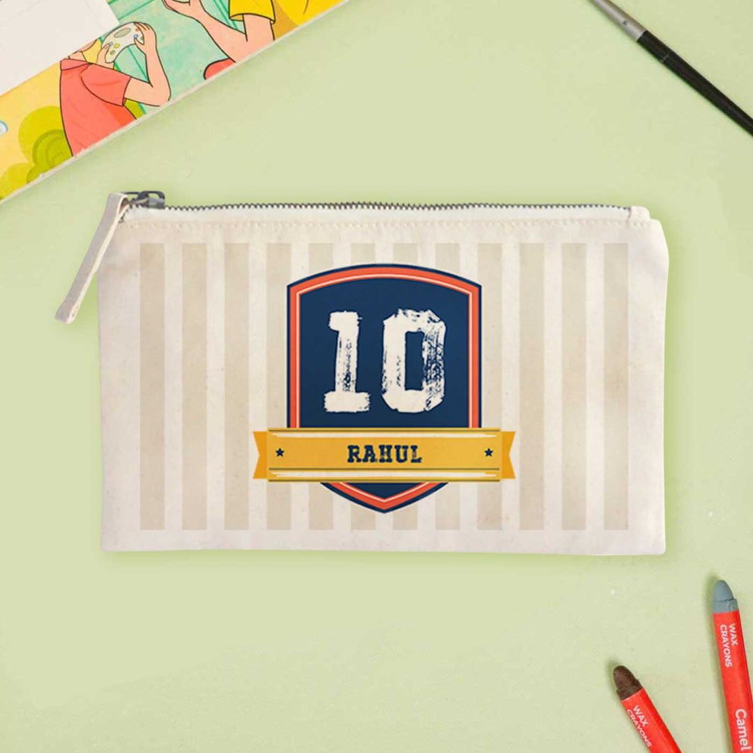 Personalized Jersey Number Theme Cotton Pencil Pouch