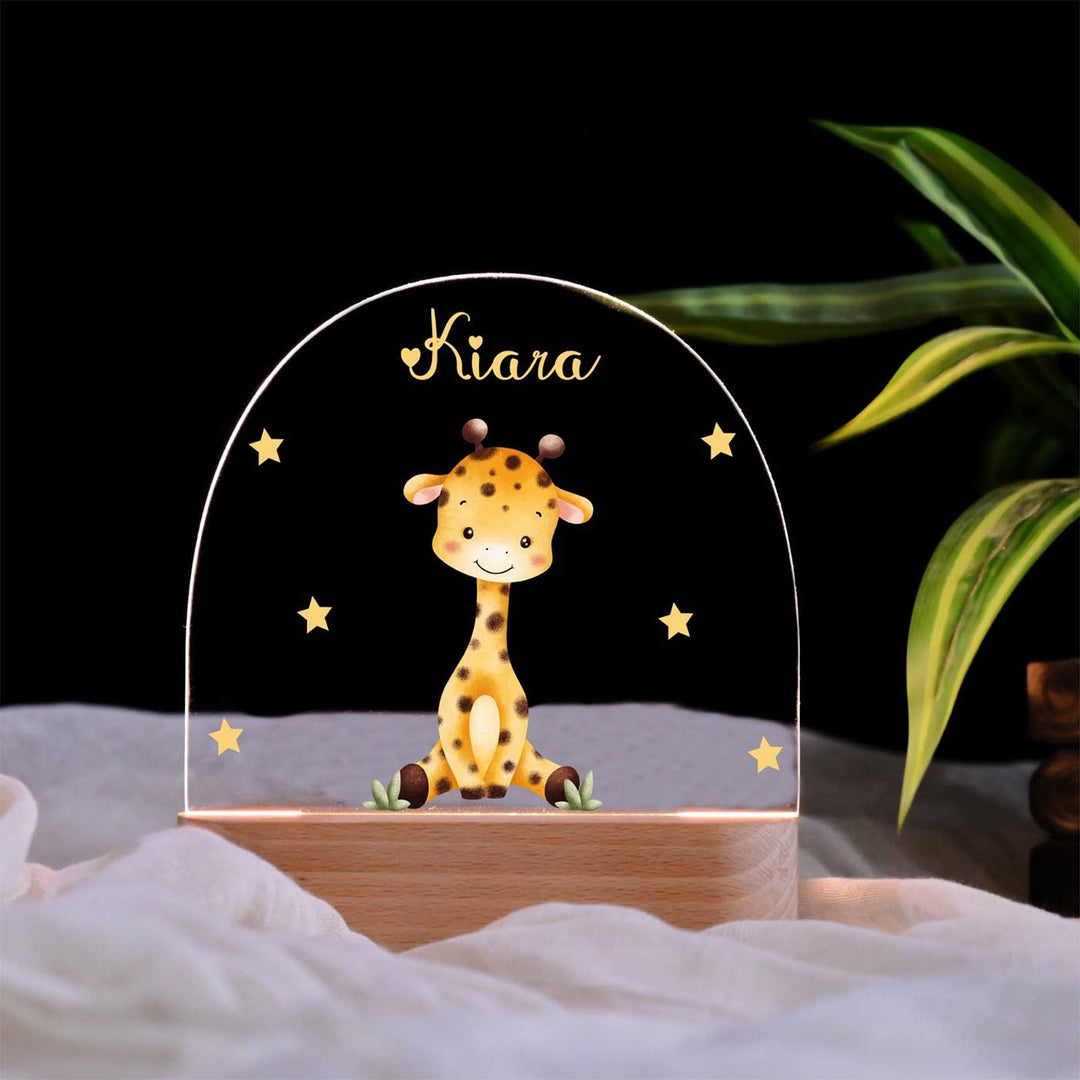 Personalized Giraffe Theme Acrylic LED Table Lamp