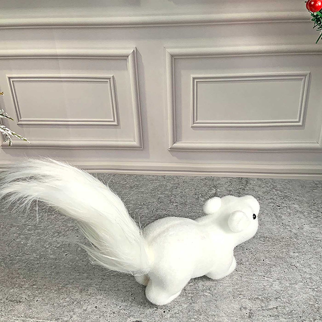 Winter Squirrel With Twig Stem Woolen Decor For Christmas Table Decoration