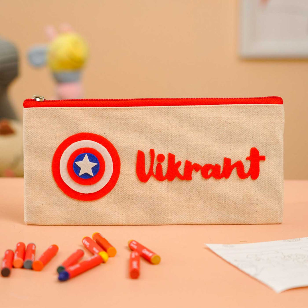 Personalized Captain America Theme Stationary Pouch