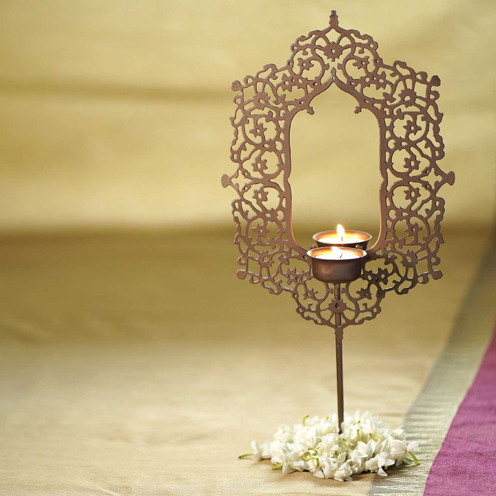 Handmade Gangaur Iron Tealight Holder