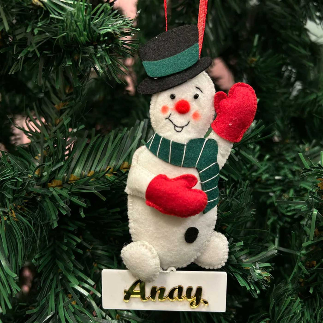 Handmade Happy Snowman Felt Ornaments For Christmas Tree Decoration