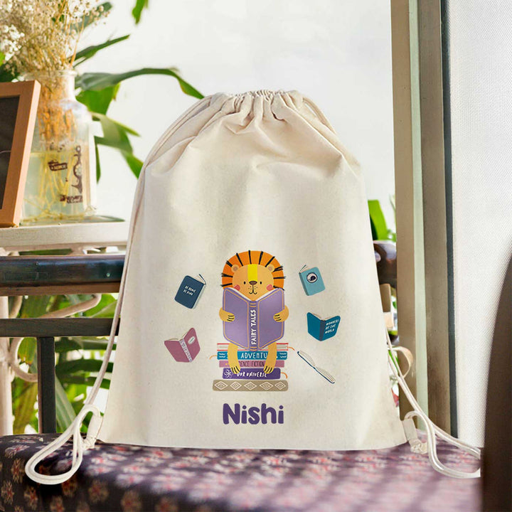 Personalized Animal Library Theme Cotton Backpack