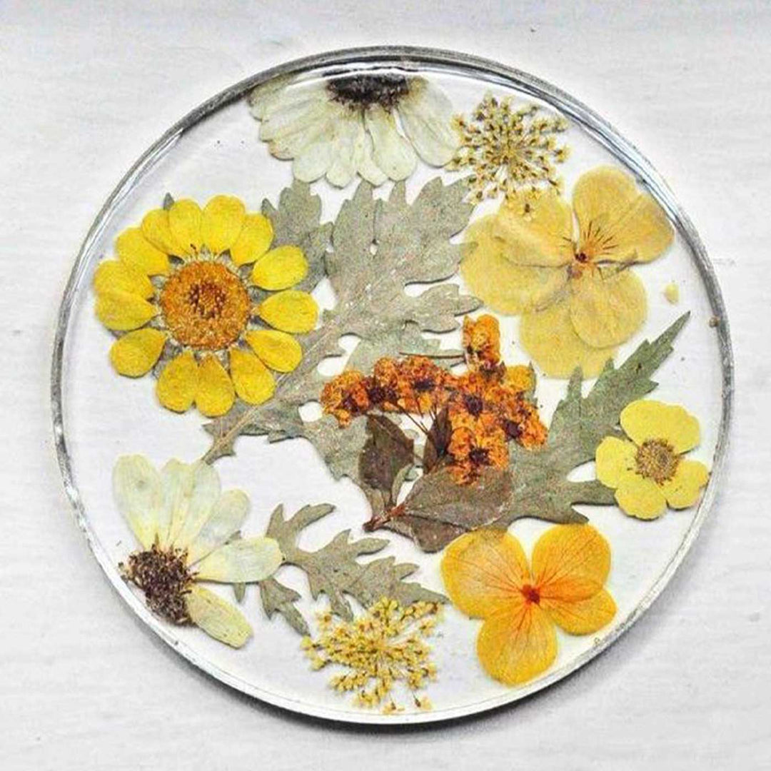 Handmade Preserved Flower Sonnets Of Summer Resin Coaster