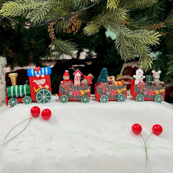 Holiday Surprise Train Wooden Table Decor For Christmas Decoration