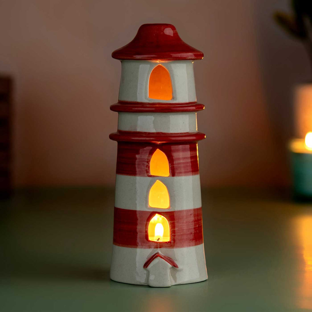 Lighthouse Ceramic Tealight Holder