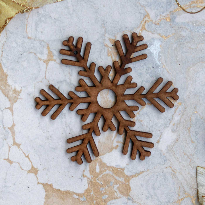 Handmade Luminous Snowflake Wooden Ornaments For Christmas Tree Decoration | Set of 3