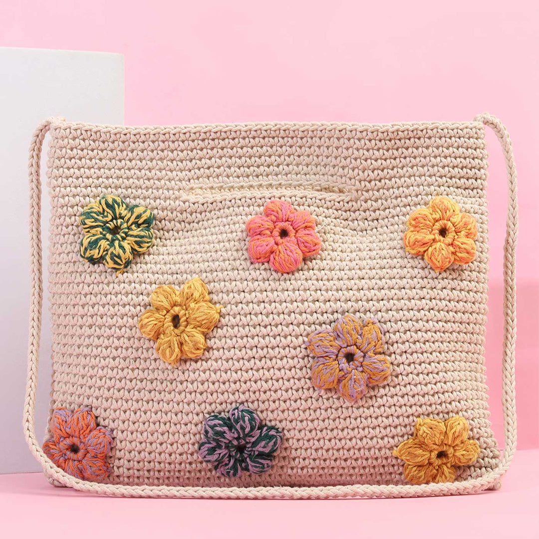 Handmade Crochet Floral La Sling Bag