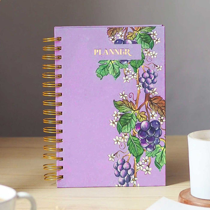 Handmade Grapes Lavender Undated Planner | 120 Pages