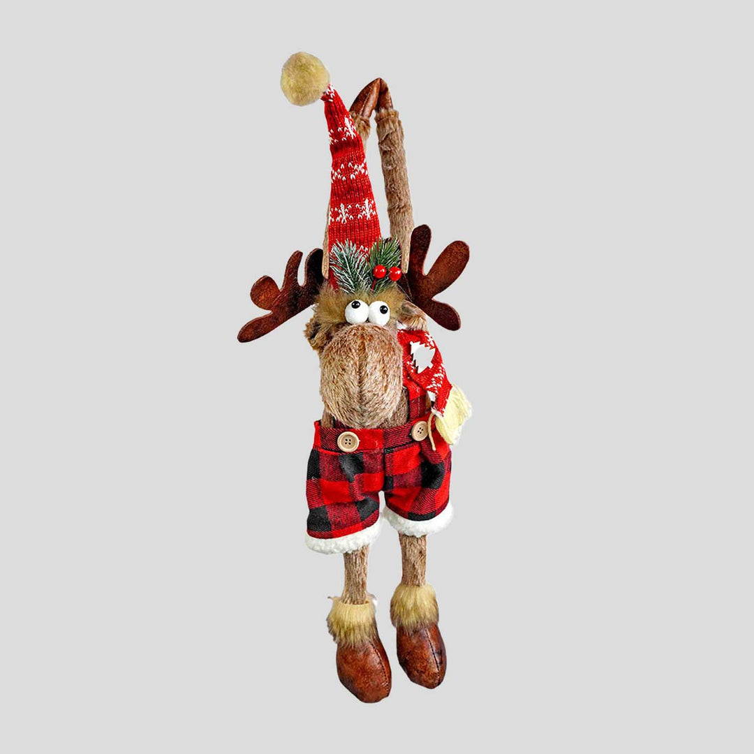 Striped Shorts Reindeer Door Hanger Woolen Decor For Christmas Table Decoration