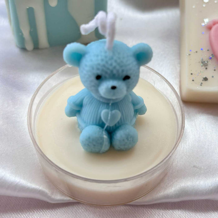 Handmade Tealight With Teddy Wax Candle