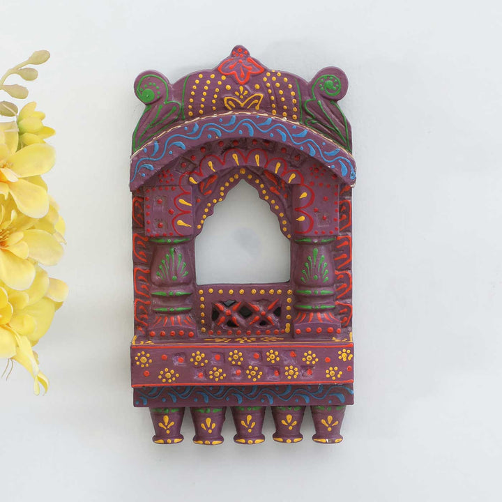 Handmade Traditional Purple Wooden Jharokha