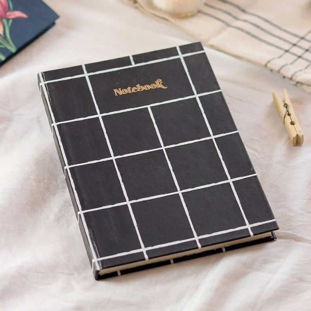 Handmade Plaid Black Ruled Journal | 100  Pages