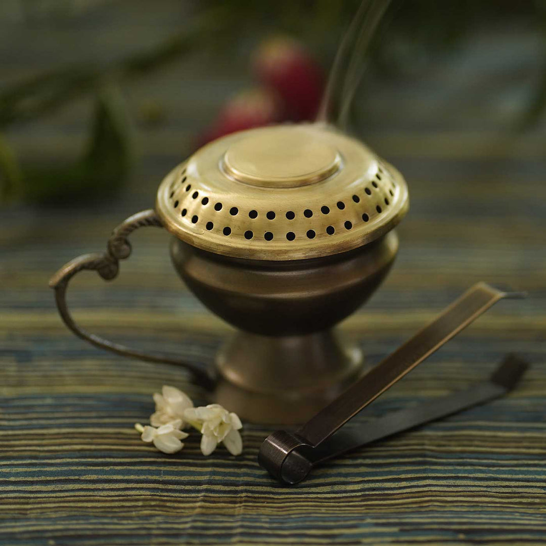 Handmade Ajmeri Brass Dhoop Fumer