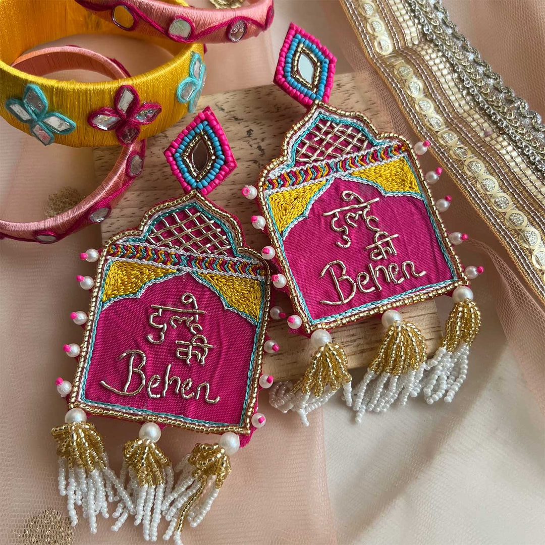 Handmade "Dulhe ki Behen" Beaded Earrings for Groom's Sister