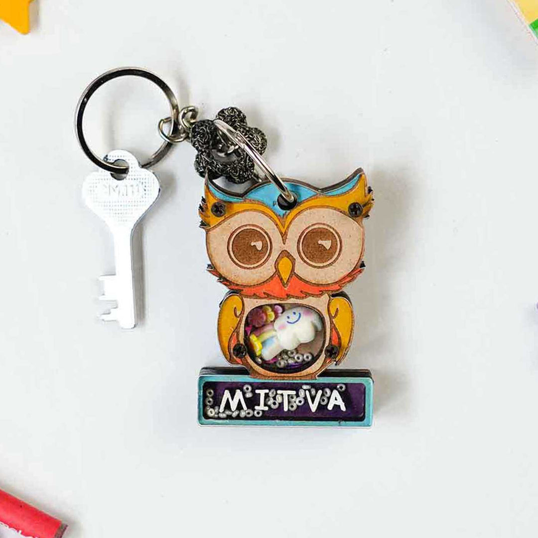 Personalized Cute Owl Keychain For Kids