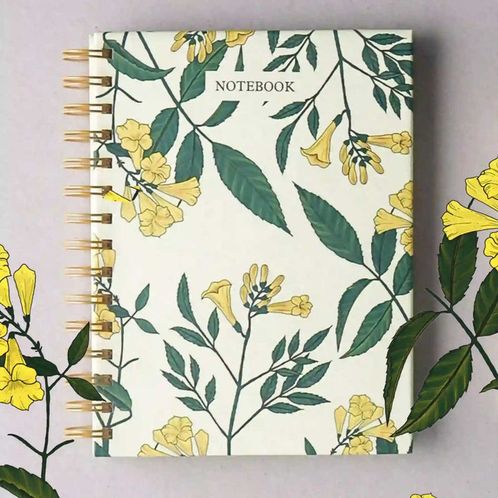 Handmade Kaner Yellow Spiral Notebook and Notepad Set | 80 Pages