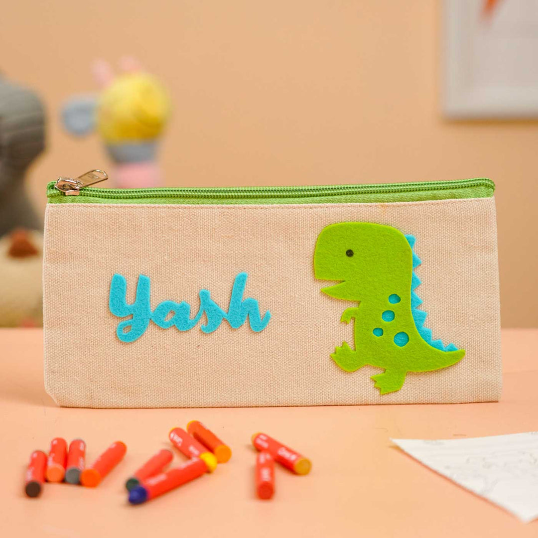 Personalized Dinosaur Theme Stationary Pouch