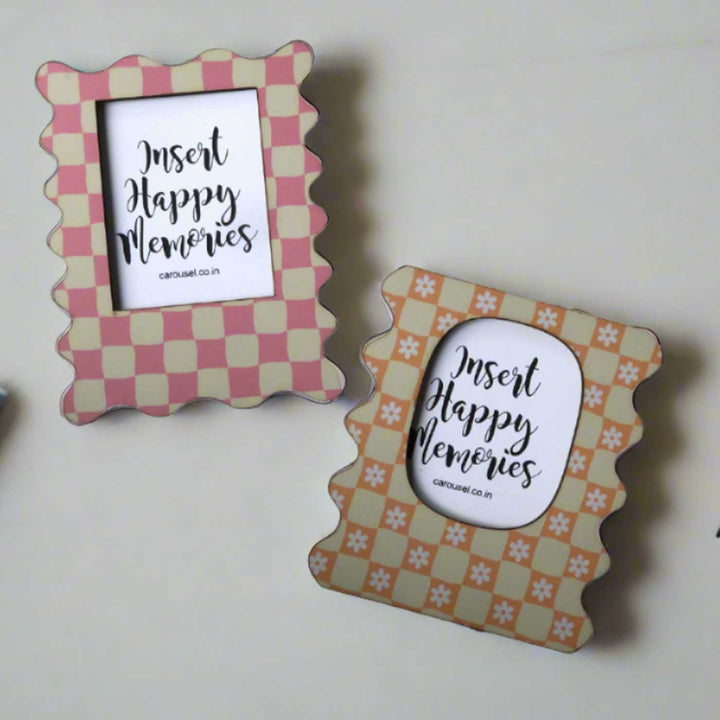 Handmade Retro MDF Wood Polaroid Magnet | Set Of 2