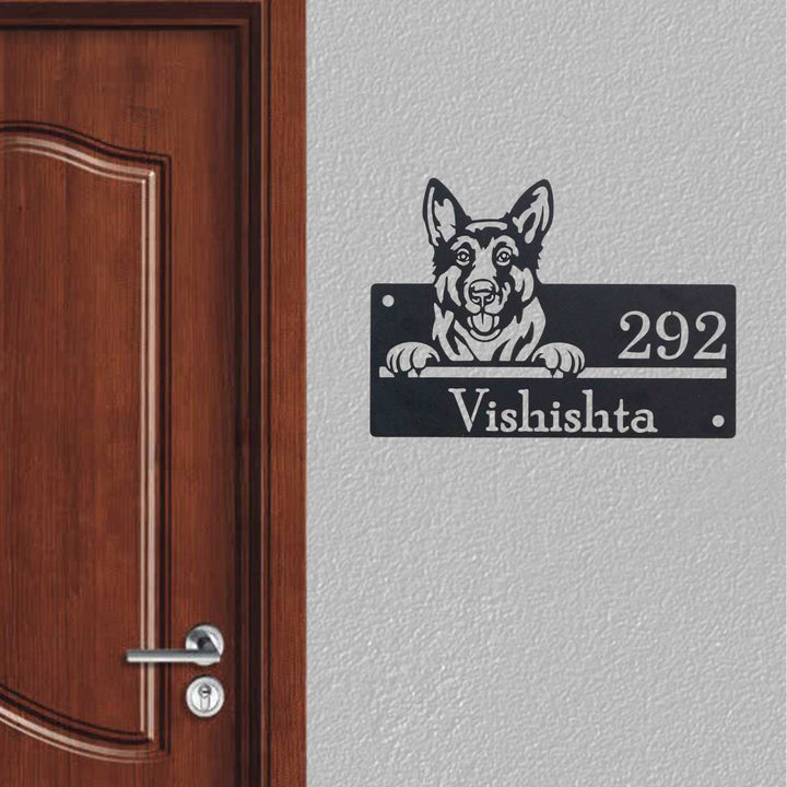 Personalized Weatherproof Artistic Dog Theme Metal Name Plate