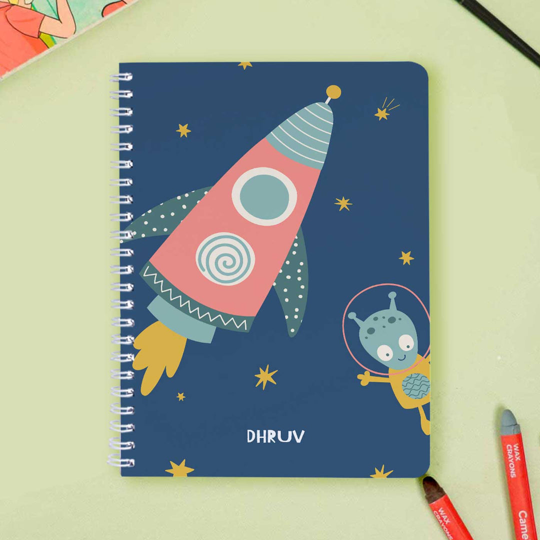 Personalized Space Explorer Theme Spiral Bound Notebook | 60 Pages