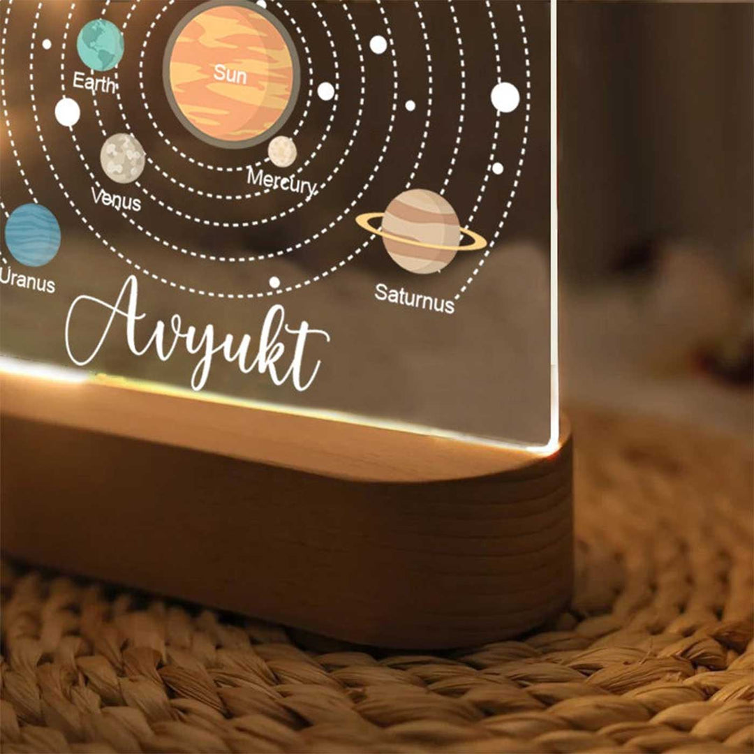 Personalized Solar System Theme Acrylic LED Table Lamp