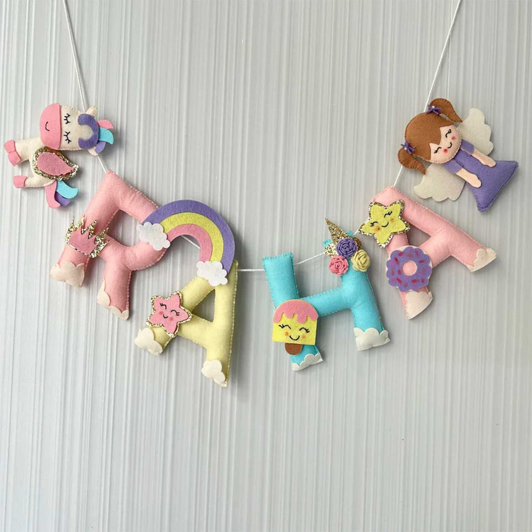 Personalized Unicorn Fairy Felt Bunting / Garland For Kids