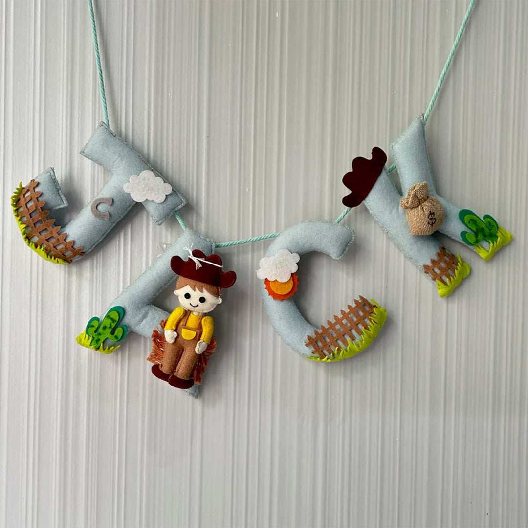 Personalized The Wild West Cow Boy Felt Bunting / Garland For Kids