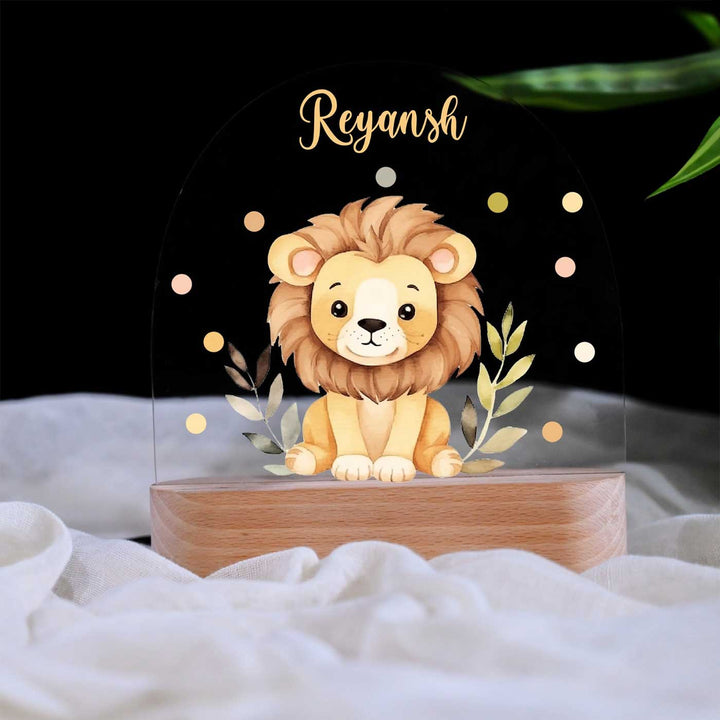 Personalized Lion Theme Acrylic LED Table Lamp