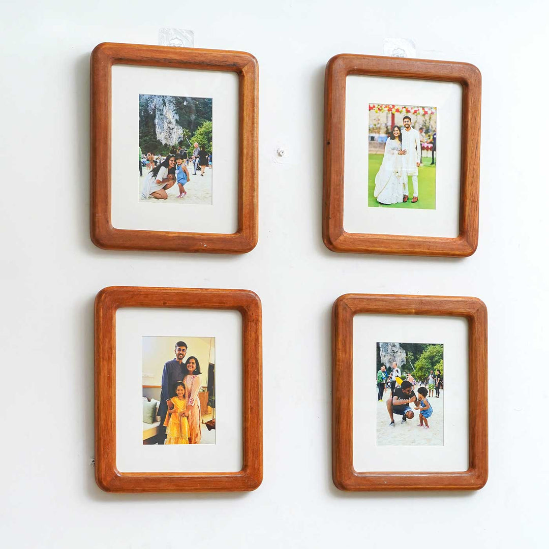 Handmade Colonial Wooden Photo Frame | Set of 4