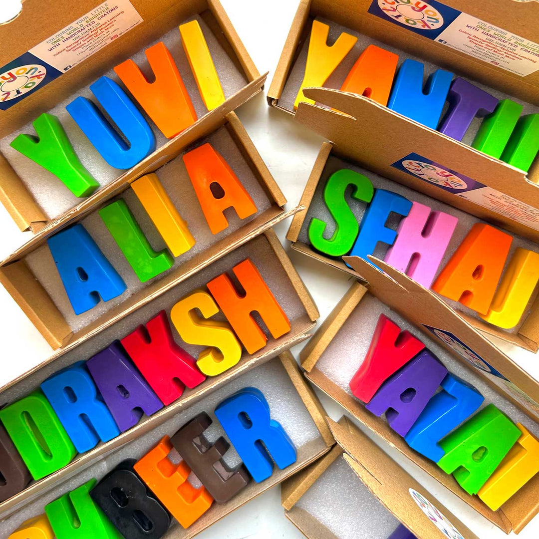 Personalized Name Non-Toxic Wax Crayons for Kids