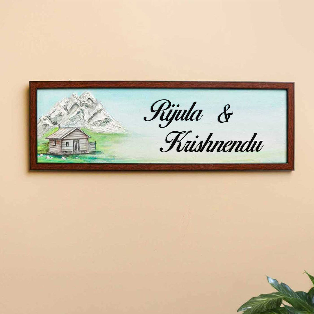 Personalized Sweet Home Theme Mdf Wood Name Plate