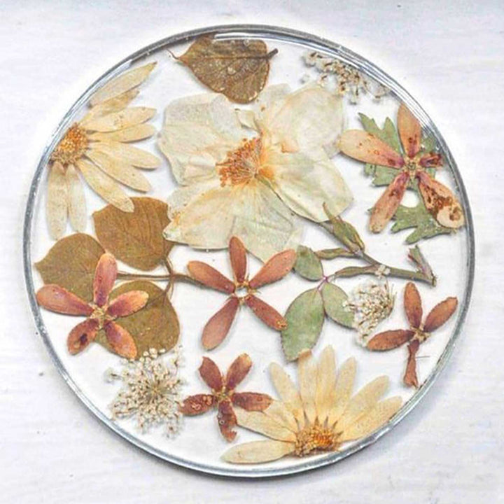 Handmade Preserved Flower Sonnets Of Winter Resin Coaster